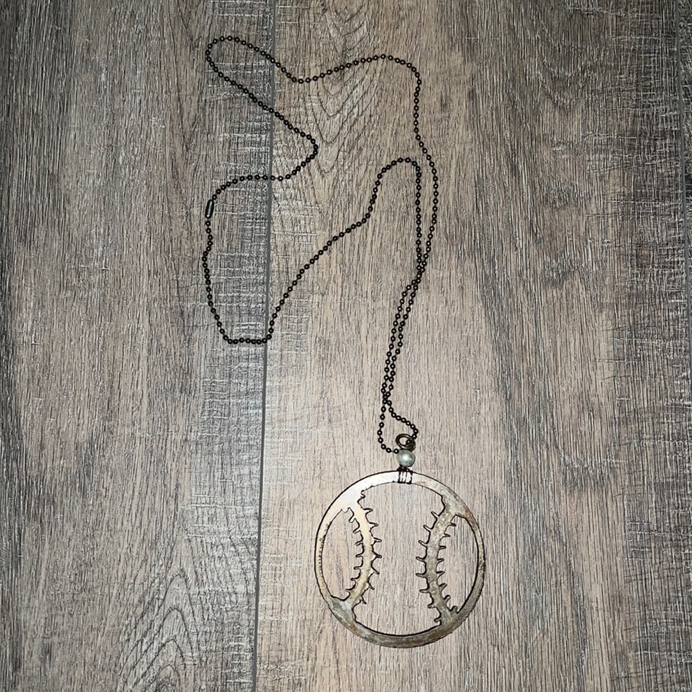 Rustic softball/baseball necklace